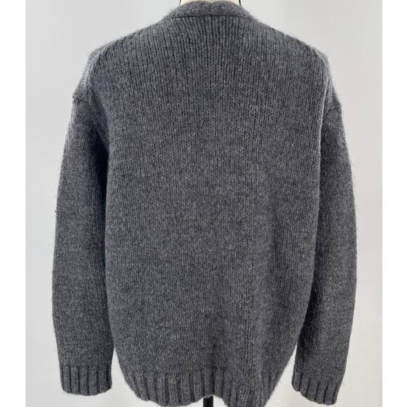 RE/DONE 90's Gray Wool Cardigan Sweater Boyfriend Grandpa Cardi Large - Picture 3 of 7